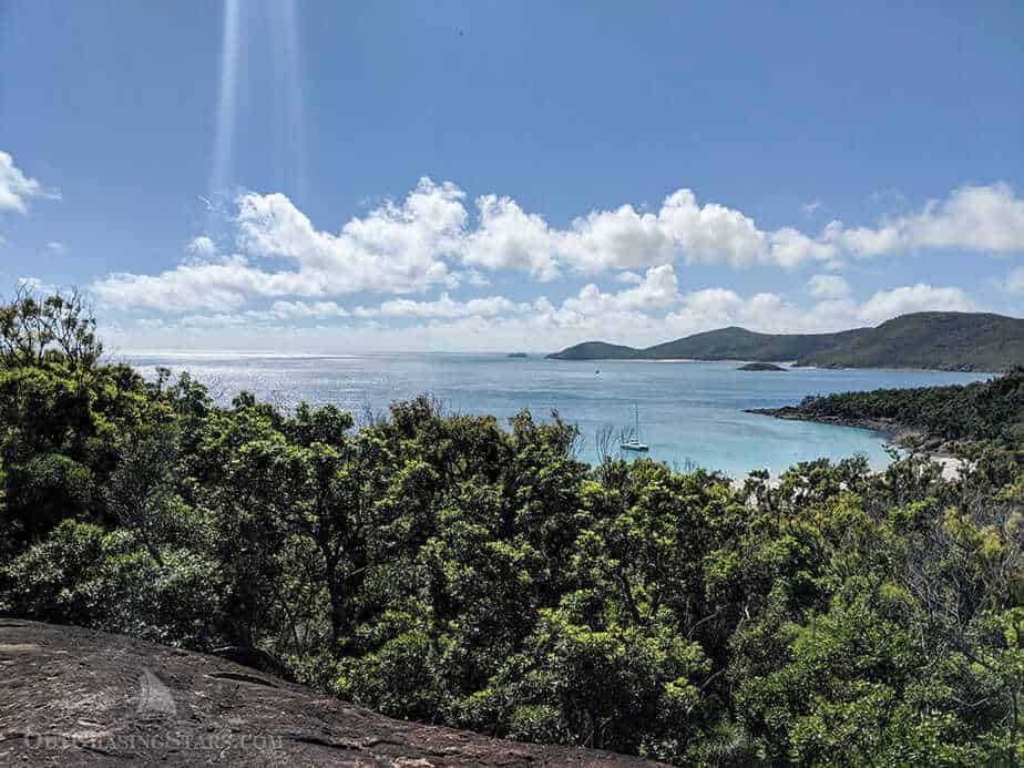 The view from the hike at Whitehaven beach on Whitsunday Island.